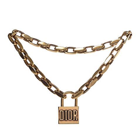 dior lock necklace gold 2018|christian Dior necklace price.